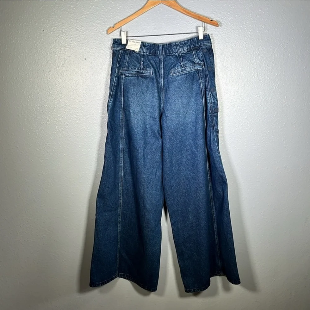 New FREE PEOPLE We The Free Time Warp Wide-Leg Jeans. - Picture 7 of 7